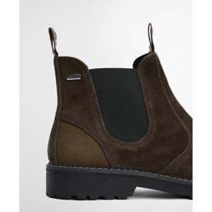 Barbour Patton Oiled Brown Suede Chelsea Boots